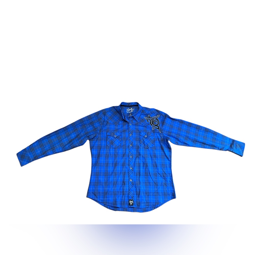 Blue Plaid Rock 47’ Wrangler Men's Shirt
